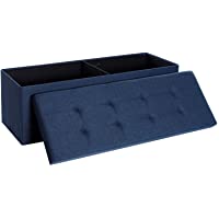 SONGMICS Banco con Espacio de Almacenamiento- Cofre- Caja de Almacenamiento- Plegable- Carga Estática Máx. 300 kg- 120 L…